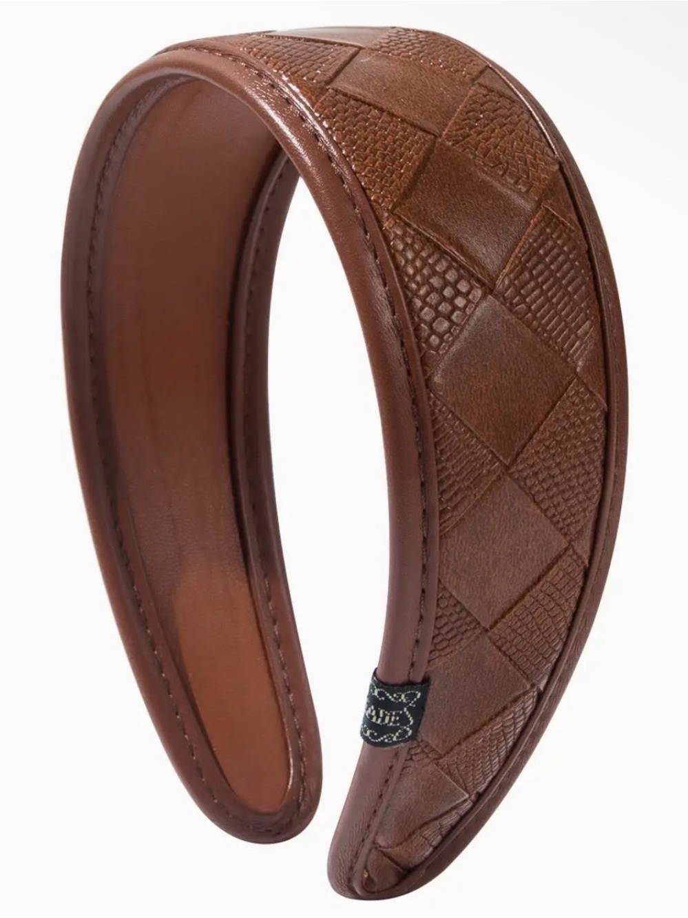 Brown Woven Genuine Leather Headband